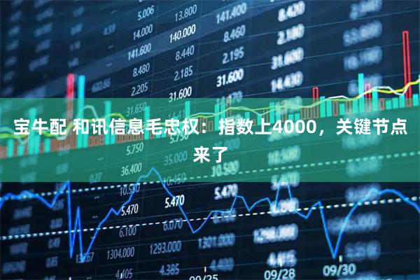 宝牛配 和讯信息毛忠权：指数上4000，关键节点来了