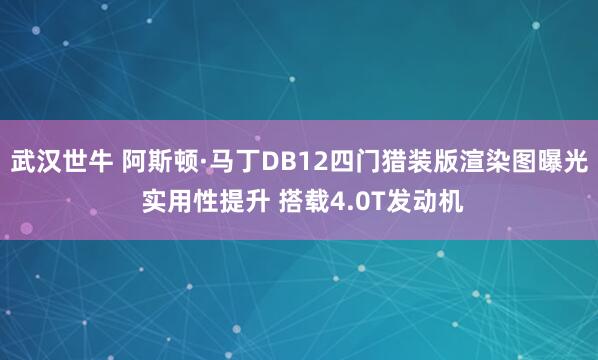 武汉世牛 阿斯顿·马丁DB12四门猎装版渲染图曝光 实用性提升 搭载4.0T发动机