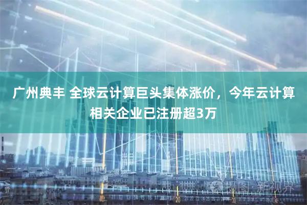 广州典丰 全球云计算巨头集体涨价，今年云计算相关企业已注册超3万